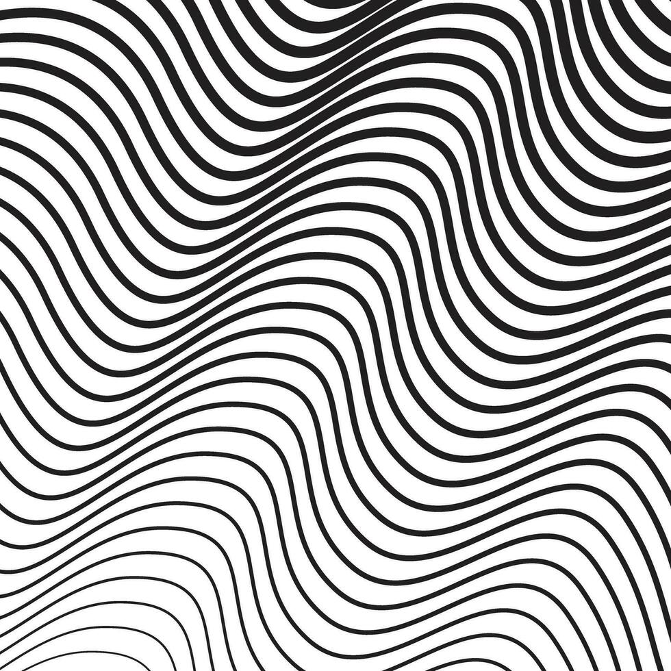 abstrakt svartvit svart sned Vinka linje mönster konst. vektor