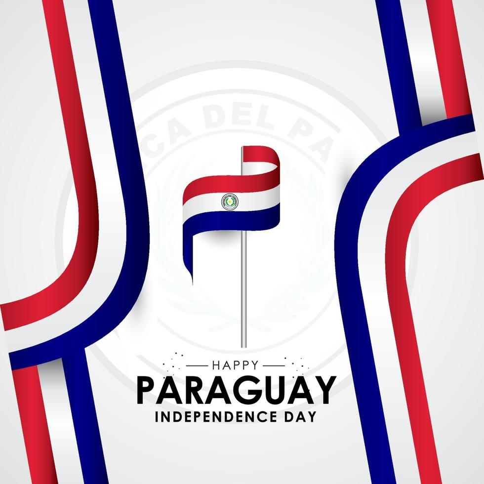 paraguay unabhängigkeitstag grußdesign feiern vektor