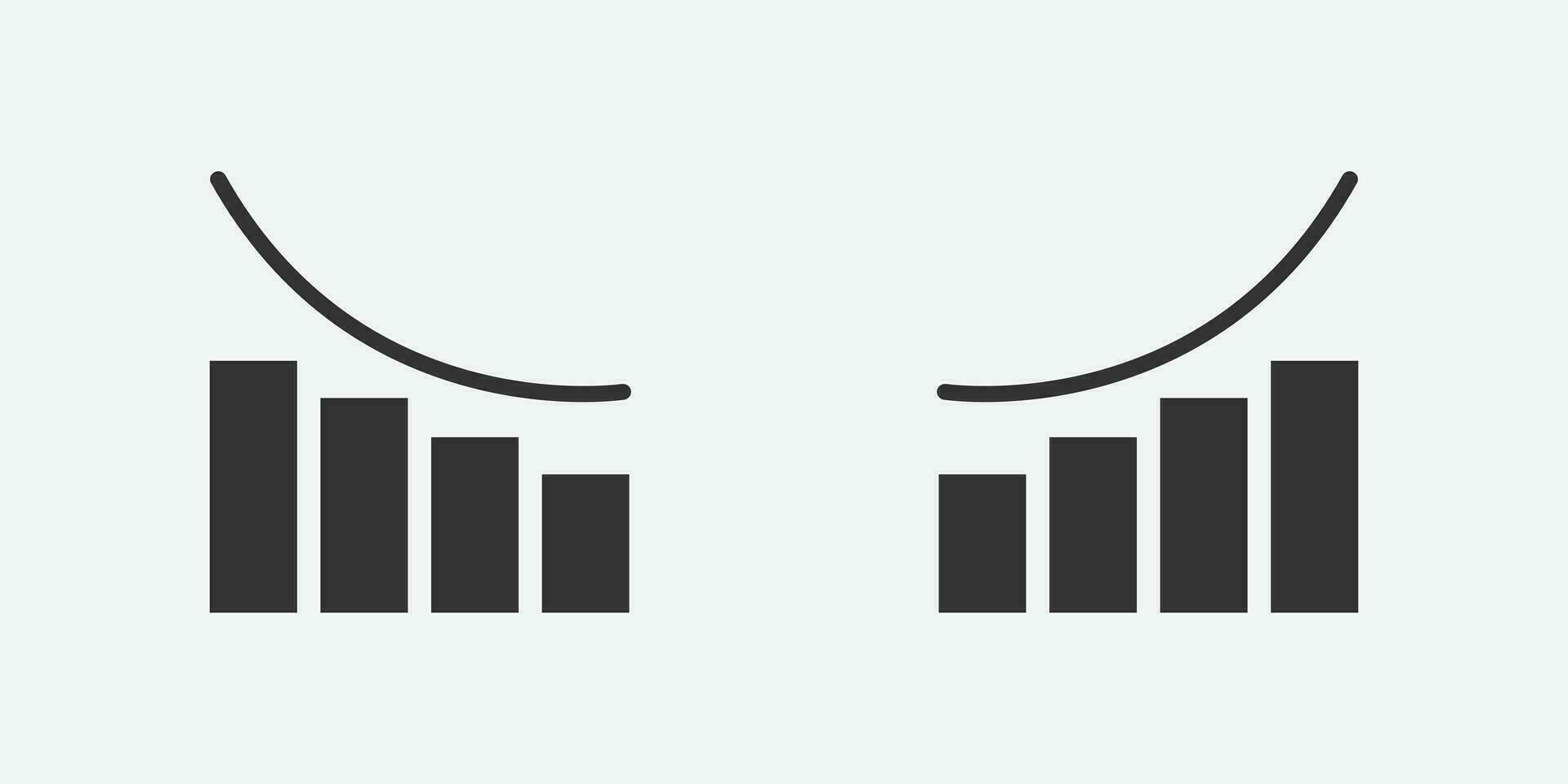 Vektor Illustration von Bar Diagramm Symbol auf grau Hintergrund