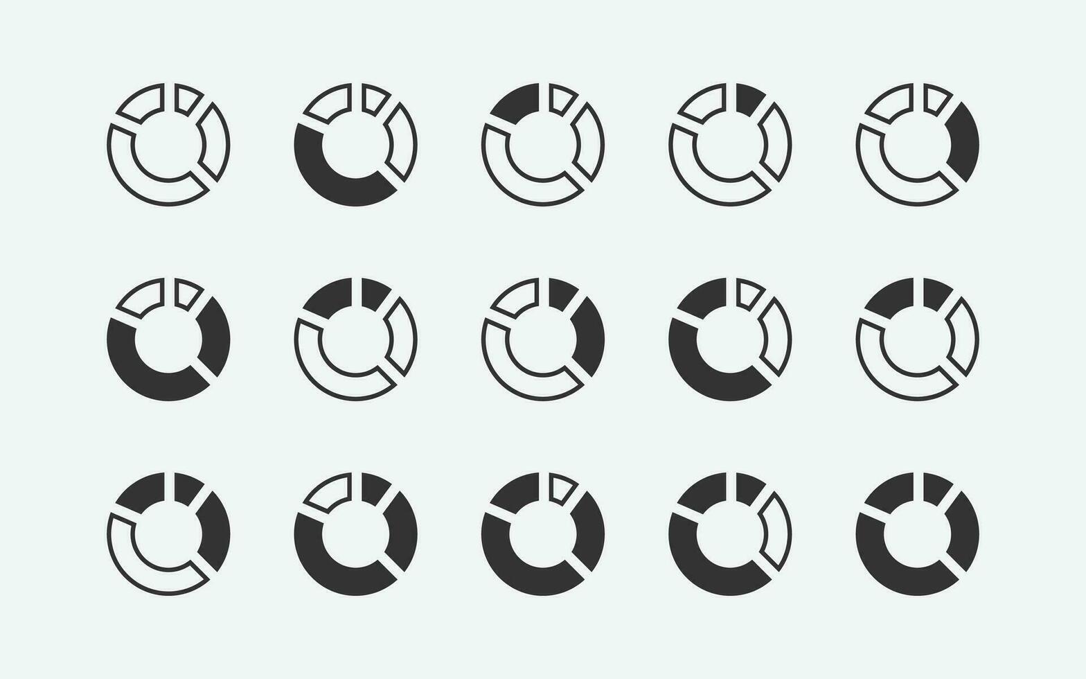 Vektor Illustration von Kuchen Diagramm Symbol auf grau Hintergrund