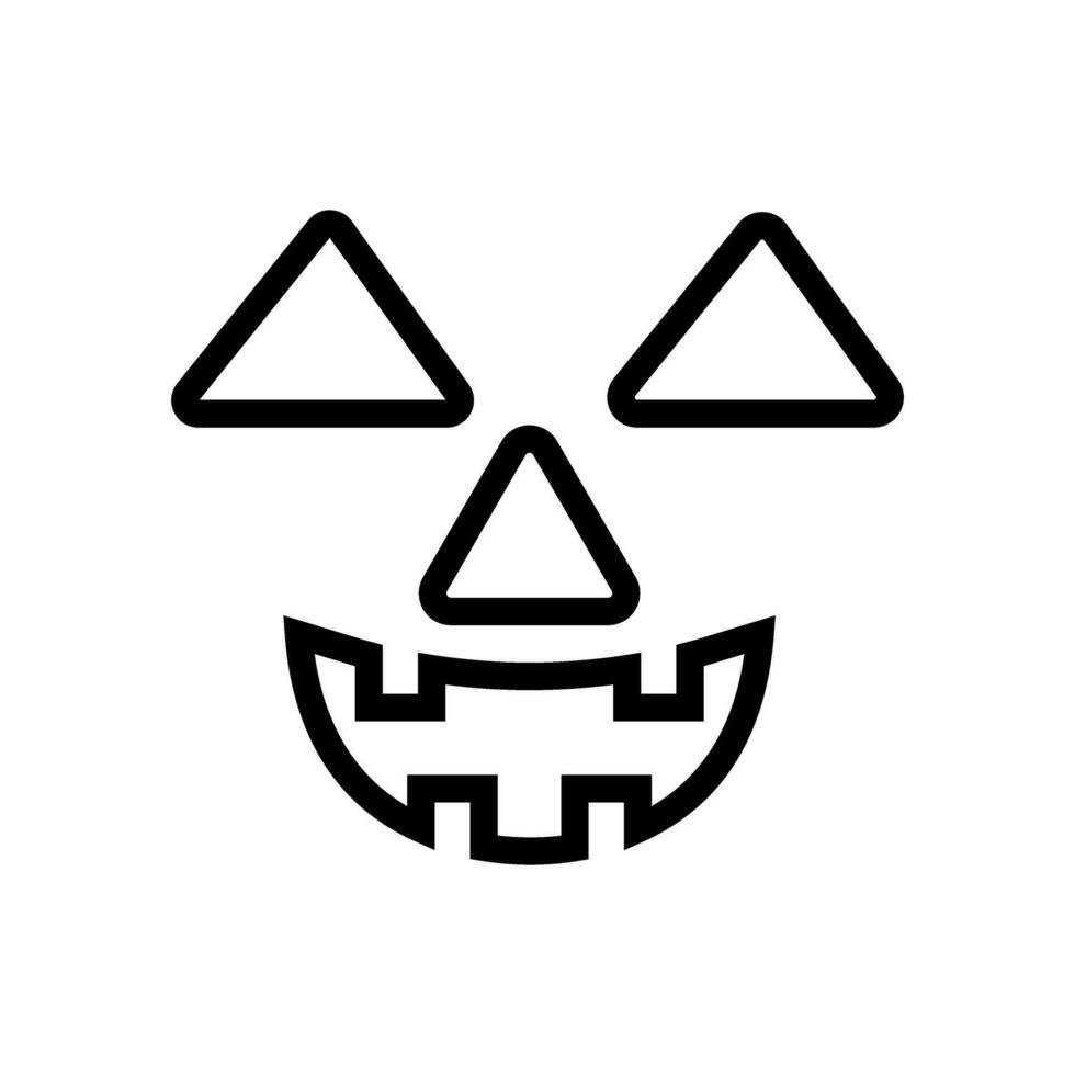 halloween ansikte ikon vektor. skrämmande ansikte illustration tecken. pumpa ansikte symbol eller logotyp. vektor