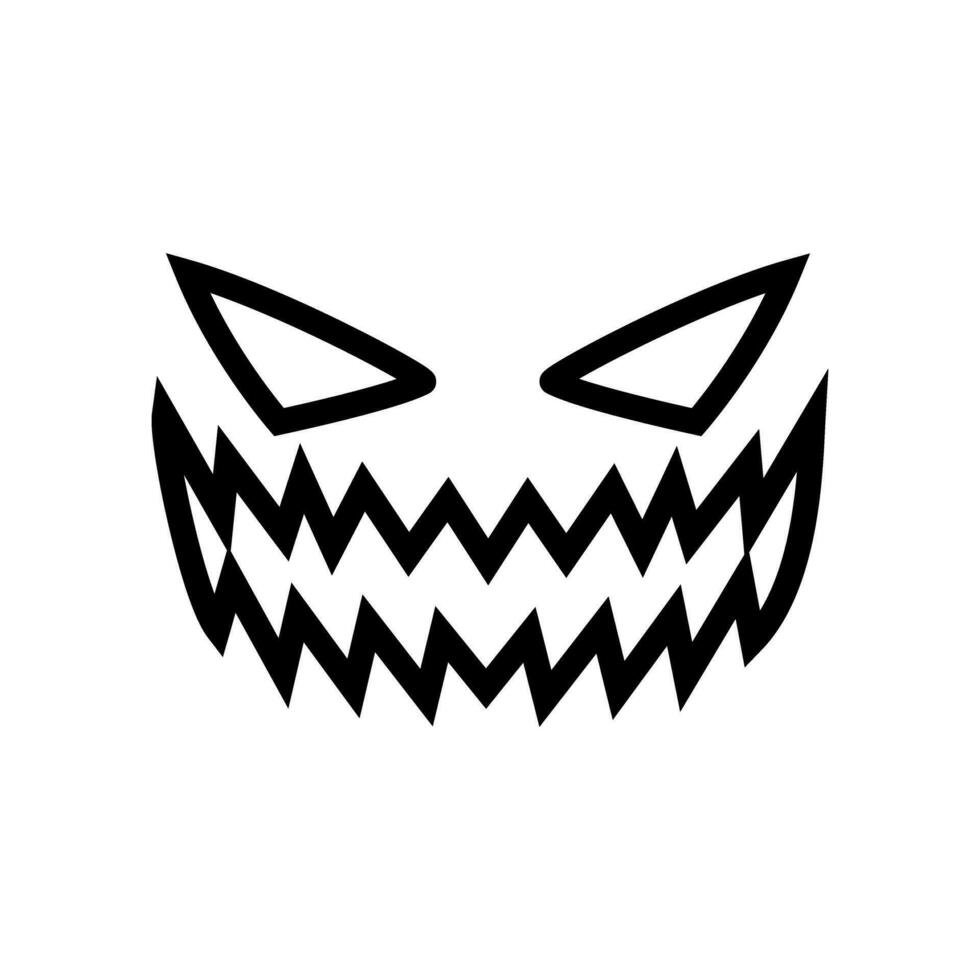 Halloween Gesicht Symbol Vektor. unheimlich Gesicht Illustration unterzeichnen. Kürbis Gesicht Symbol oder Logo. vektor