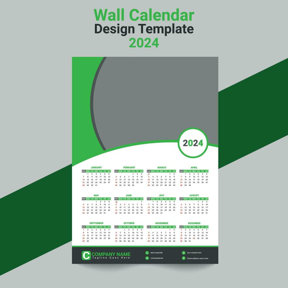 vägg kalender design 2024 vektor