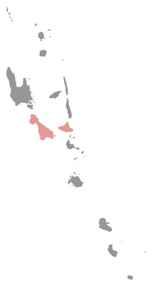 malampa Provinz Karte, administrative Aufteilung von Vanuatu. Vektor Illustration.