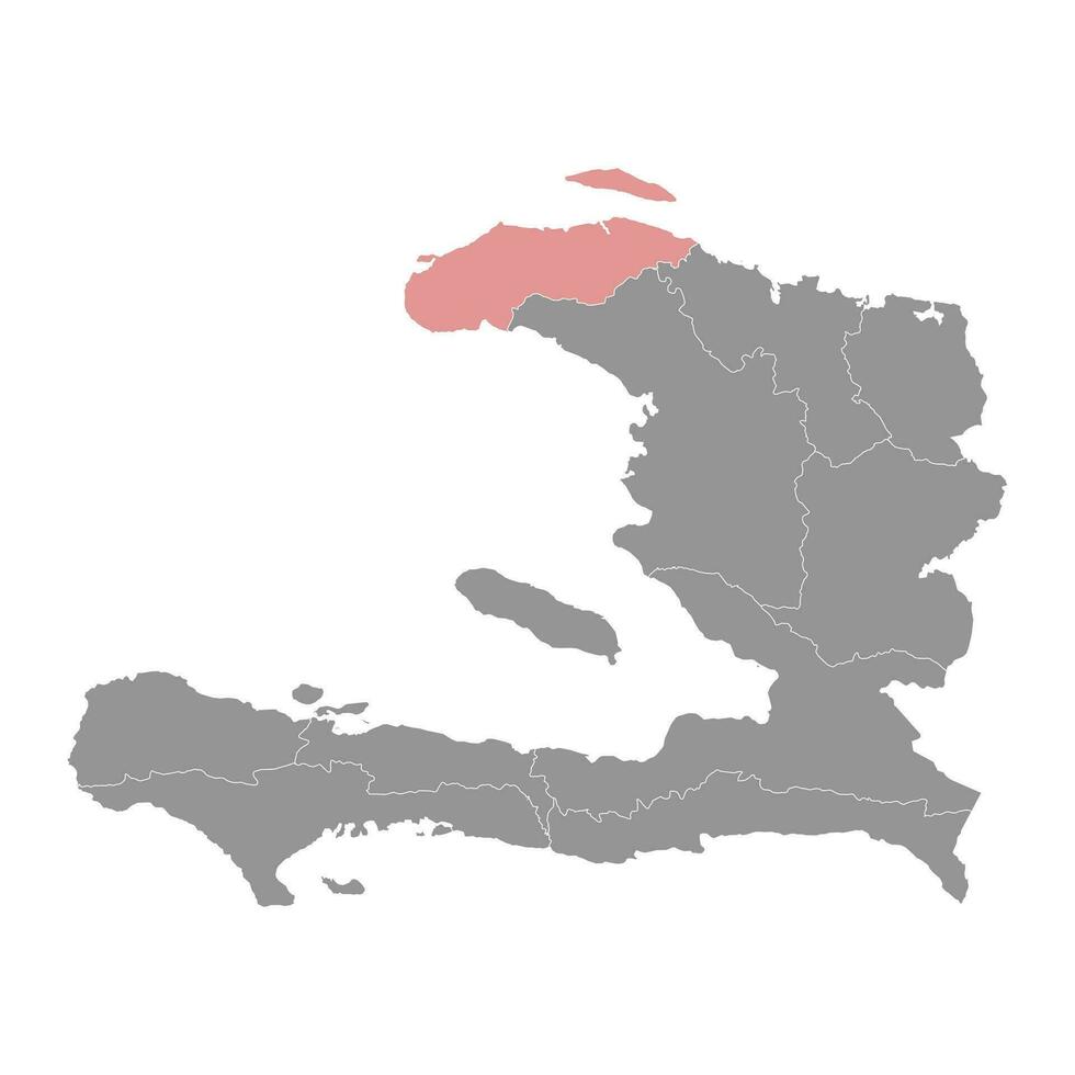 nord ouest Abteilung Karte, administrative Aufteilung von Haiti. Vektor Illustration.