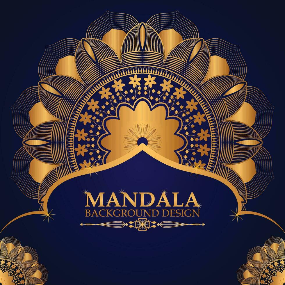 lyx mandala design bakgrund i guld Färg arabesk mönster arabicum islamic öst stil. ramadan stil dekorativ mandala. mandala för skriva ut, affisch, omslag, broschyr, flygblad, baner. vektor