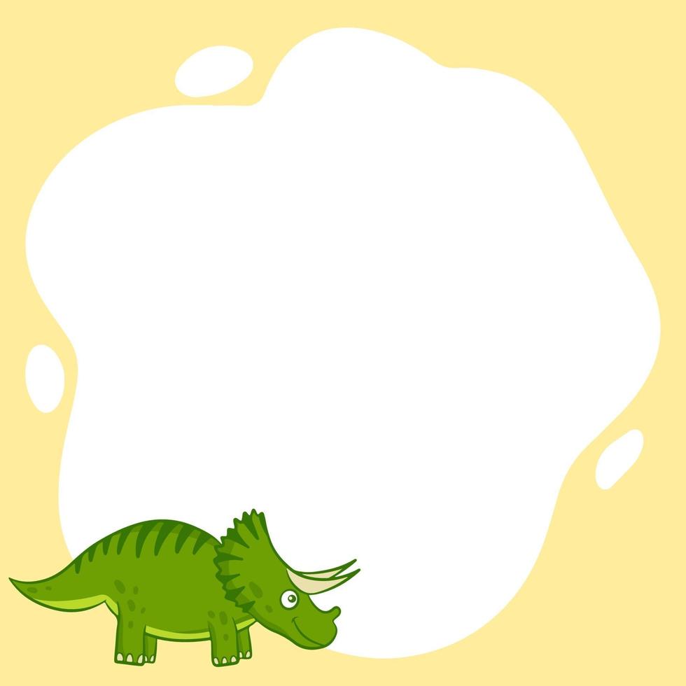 Dinosaurier. Vektorrahmen in Form eines Flecks in einem flachen Cartoon-Stil. vektor