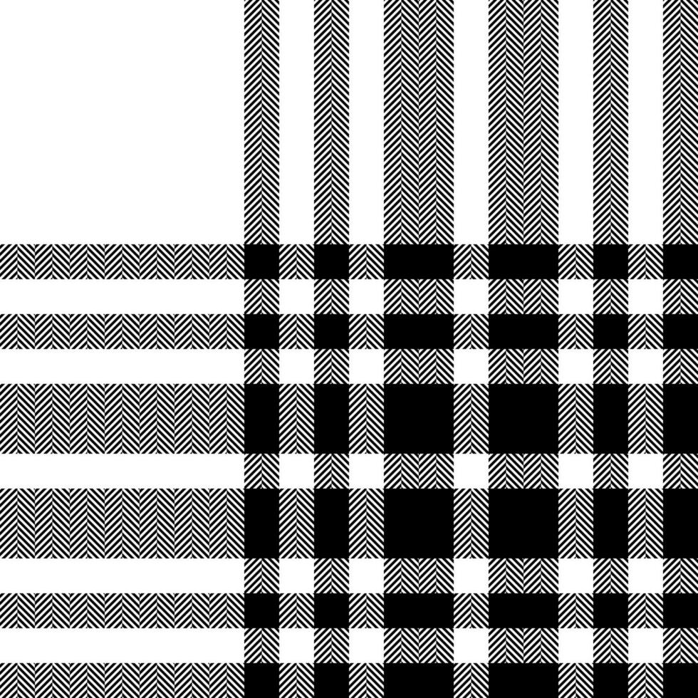 pläd kolla upp mönster i svart och vit. sömlös tyg textur. tartan textil- skriva ut. vektor