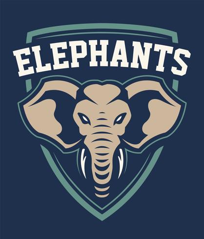 Elefant-Maskottchen-Sport-Emblem-Entwurf vektor