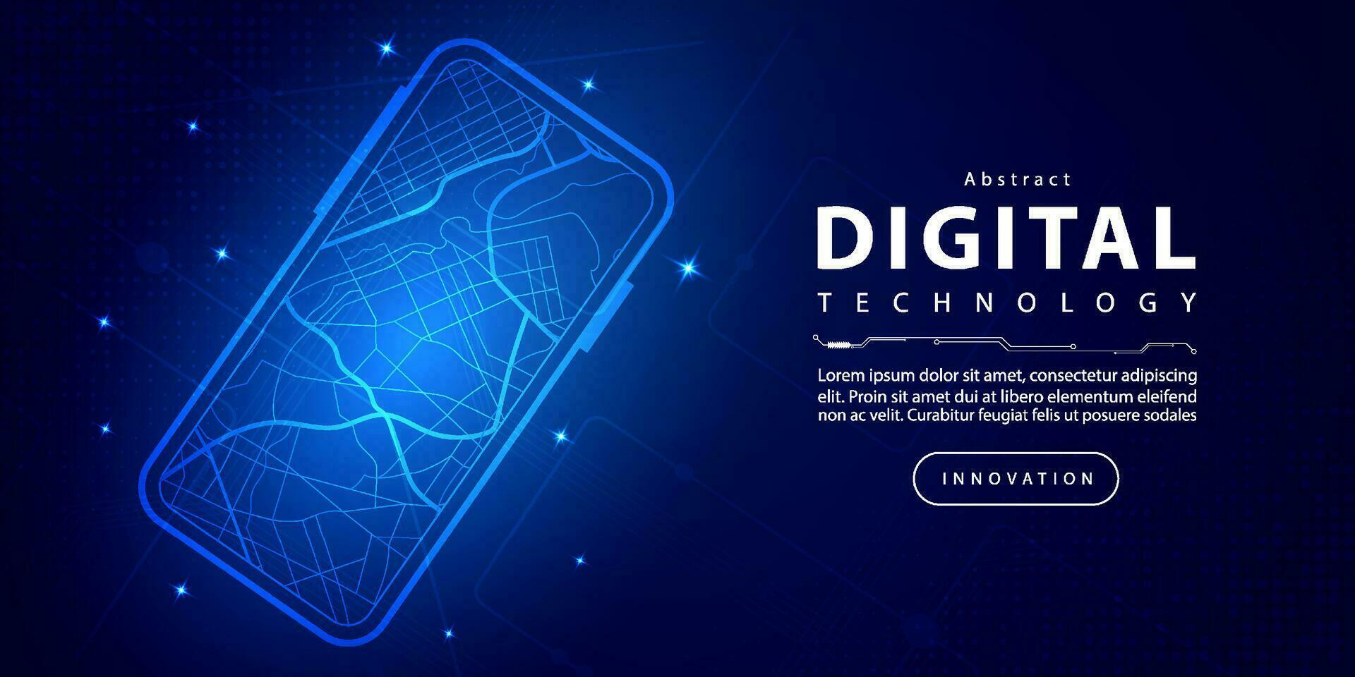 abstrakt digital teknologi trogen Karta gps spårning blå bakgrund, cyber vetenskap teknik, innovation kommunikation framtida ai stor data, internet nätverk förbindelse, moln hi-tech illustration vektor