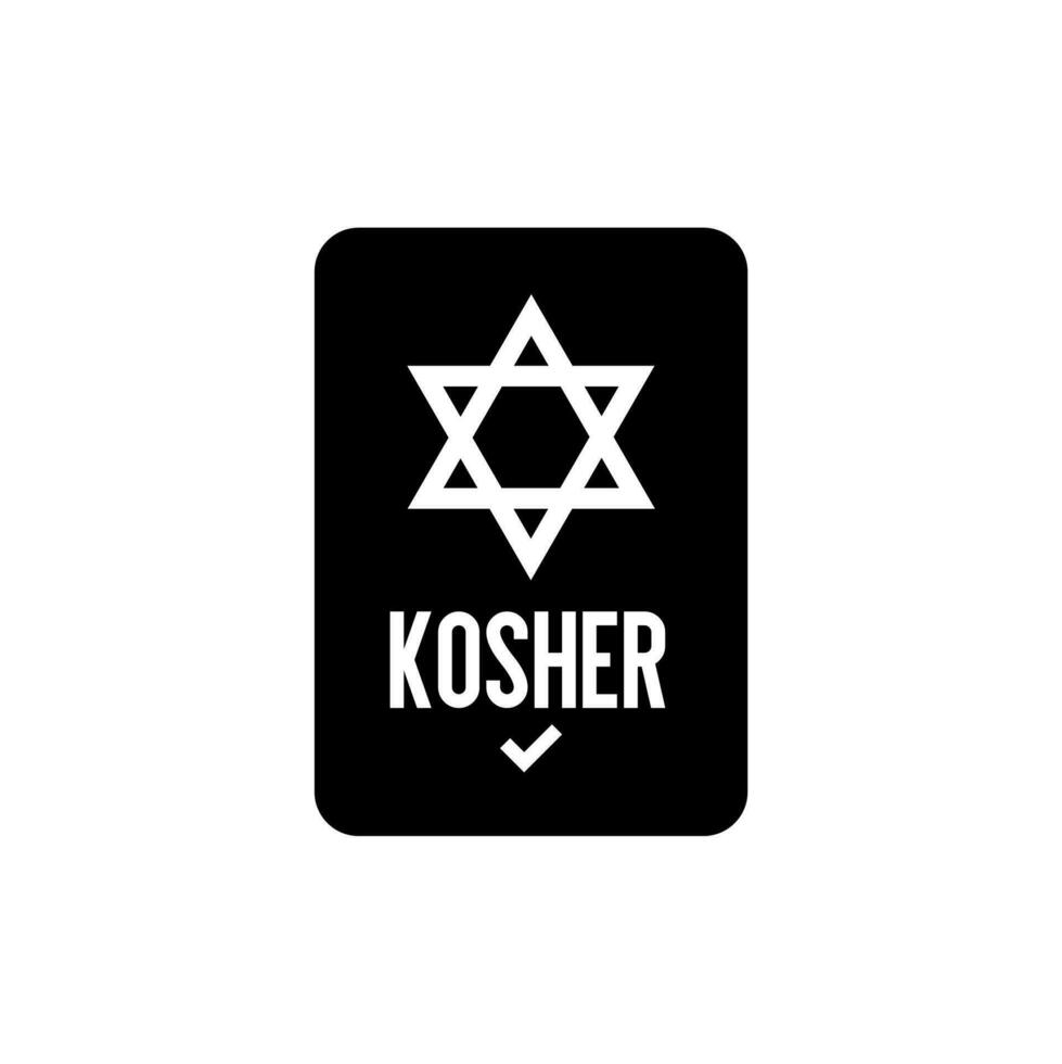 koscher auktoriserad symbol. internationell symbol av koscher mat. förpackning begrepp. vektor