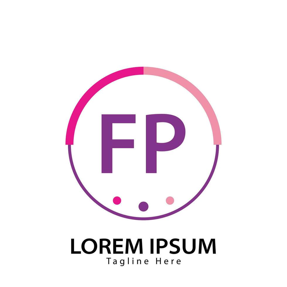 brev fp logotyp. f sid. fp logotyp design vektor illustration för kreativ företag, företag, industri. proffs vektor