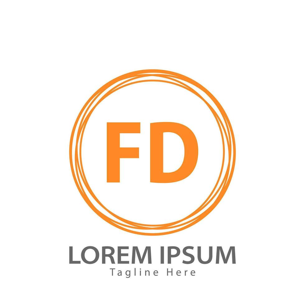 brev fd logotyp. f d. fd logotyp design vektor illustration för kreativ företag, företag, industri. proffs vektor