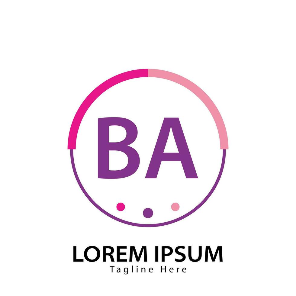 brev ba logotyp. b a. ba logotyp design vektor illustration för kreativ företag, företag, industri. proffs vektor