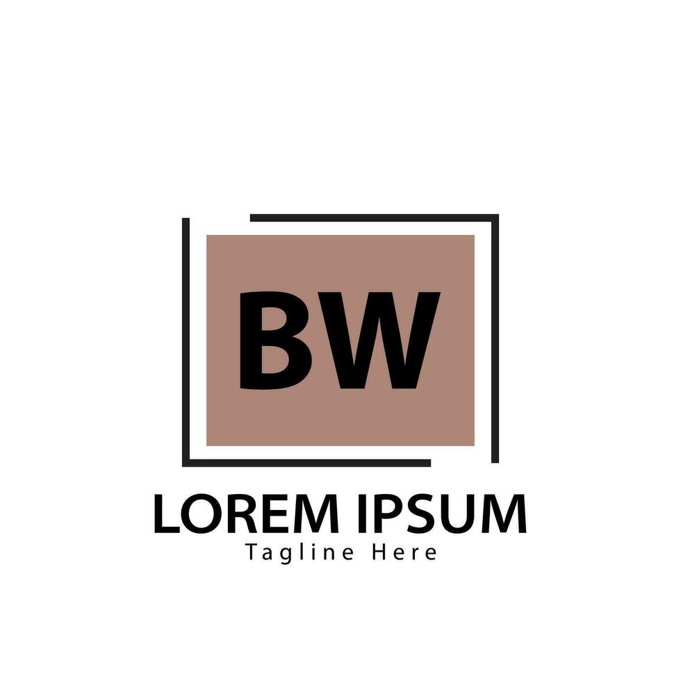 Brief bw Logo. b w. bw Logo Design Vektor Illustration zum kreativ Unternehmen, Geschäft, Industrie