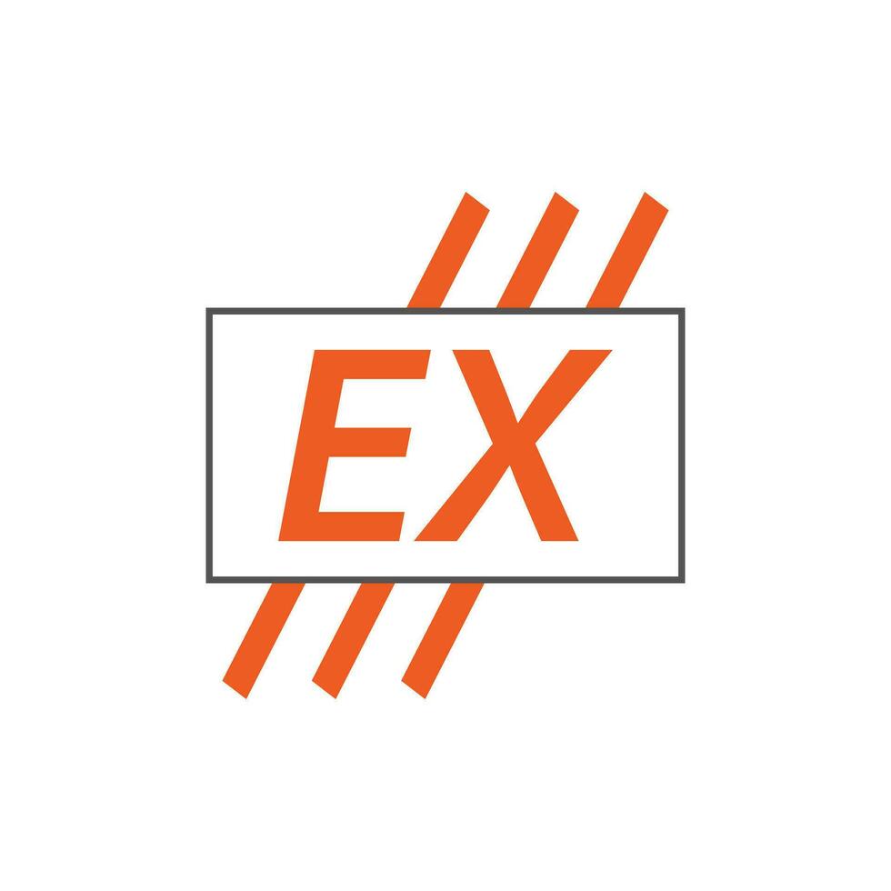 brev ex logotyp. e x. ex logotyp design vektor illustration för kreativ företag, företag, industri. proffs vektor