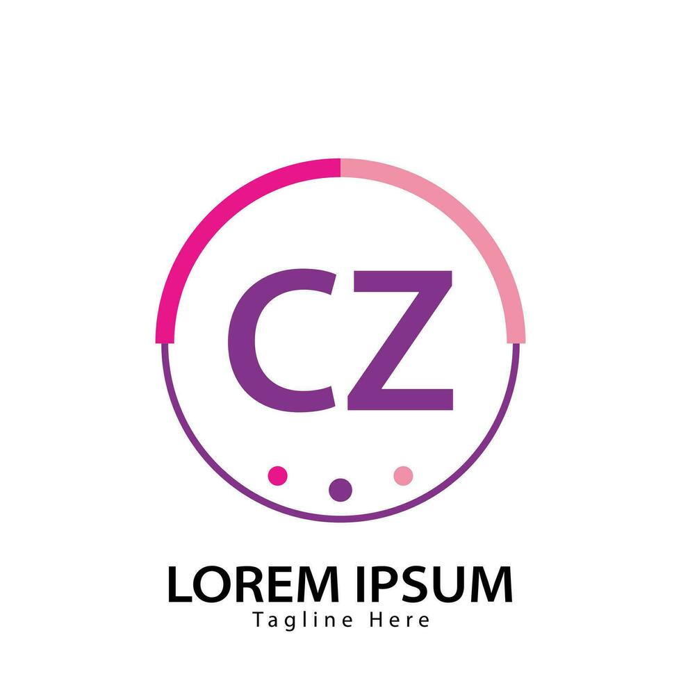 brev cz logotyp. c z. cz logotyp design vektor illustration för kreativ företag, företag, industri. proffs vektor