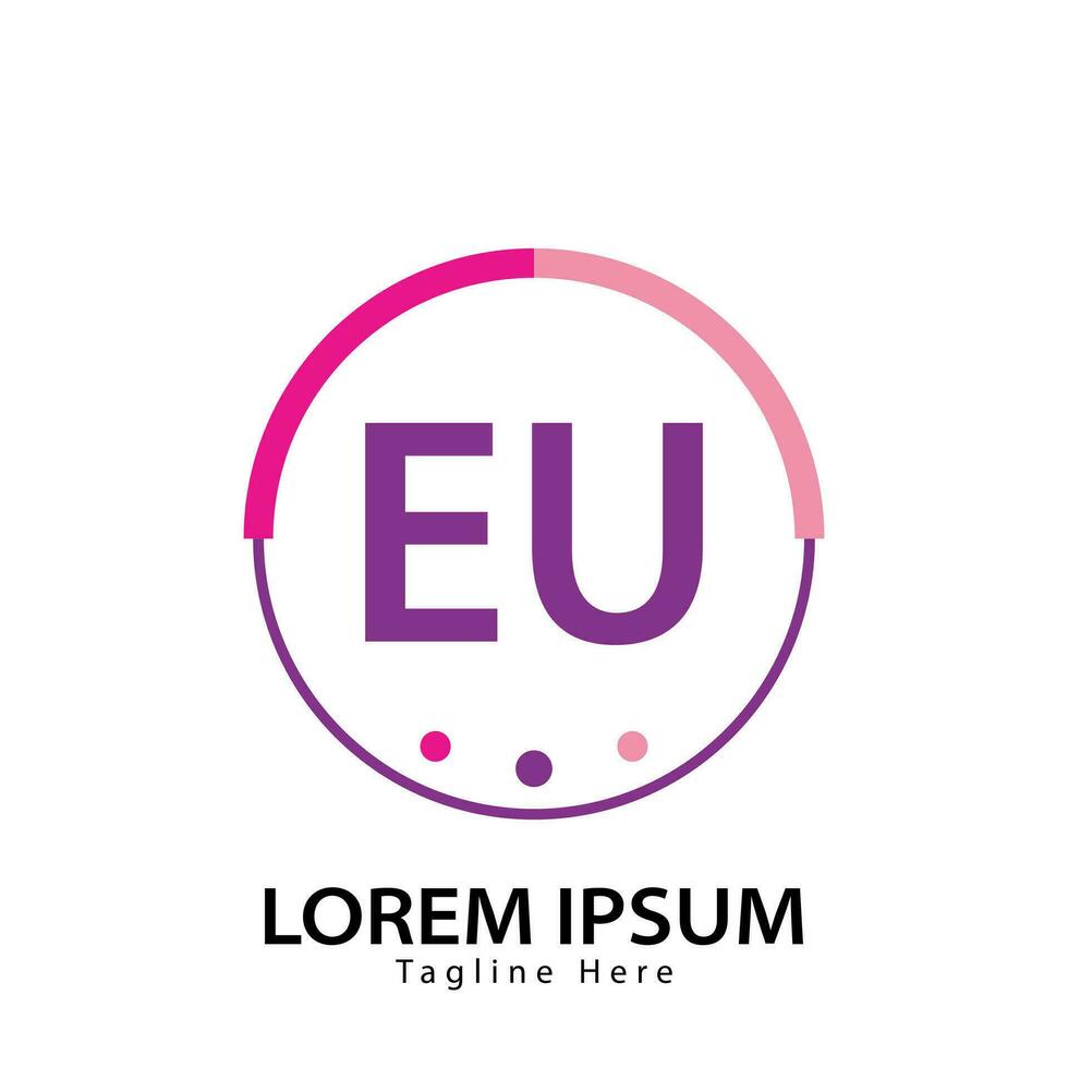 Brief EU Logo. e u. EU Logo Design Vektor Illustration zum kreativ Unternehmen, Geschäft, Industrie. Profi Vektor