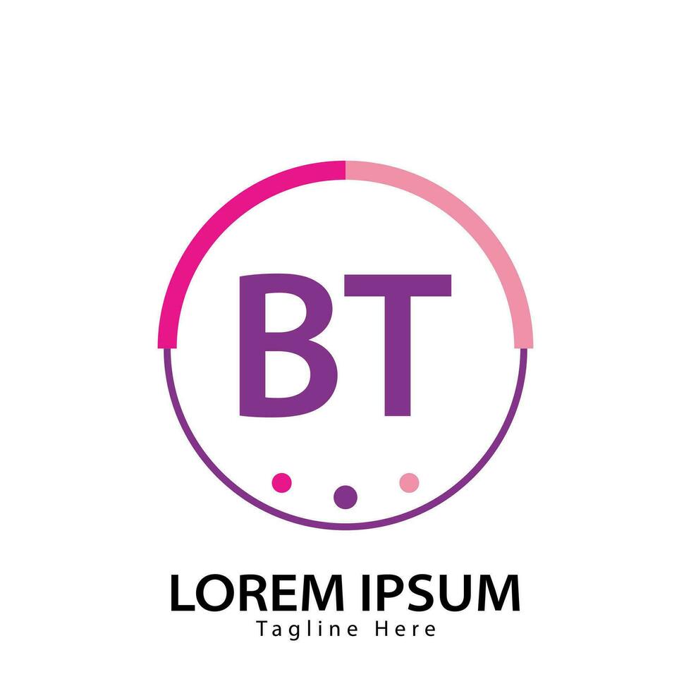 Brief bt Logo. b t. bt Logo Design Vektor Illustration zum kreativ Unternehmen, Geschäft, Industrie