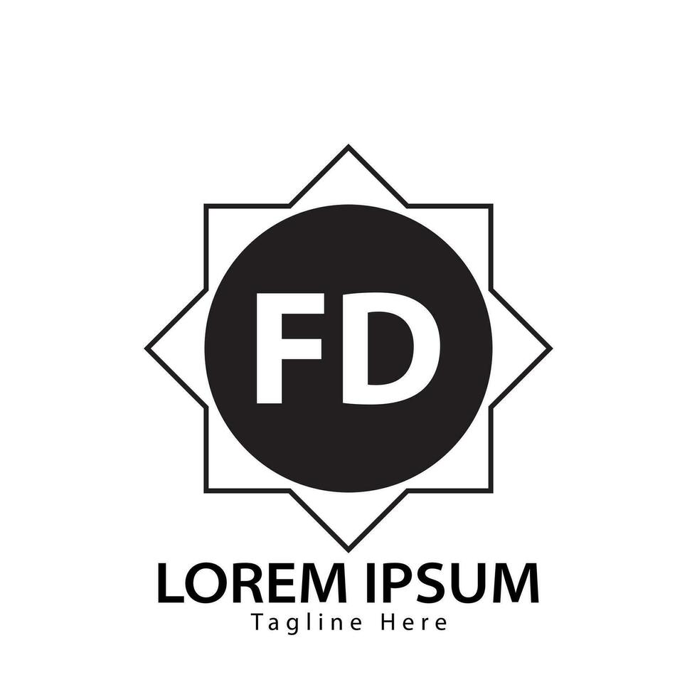 brev fd logotyp. f d. fd logotyp design vektor illustration för kreativ företag, företag, industri. proffs vektor