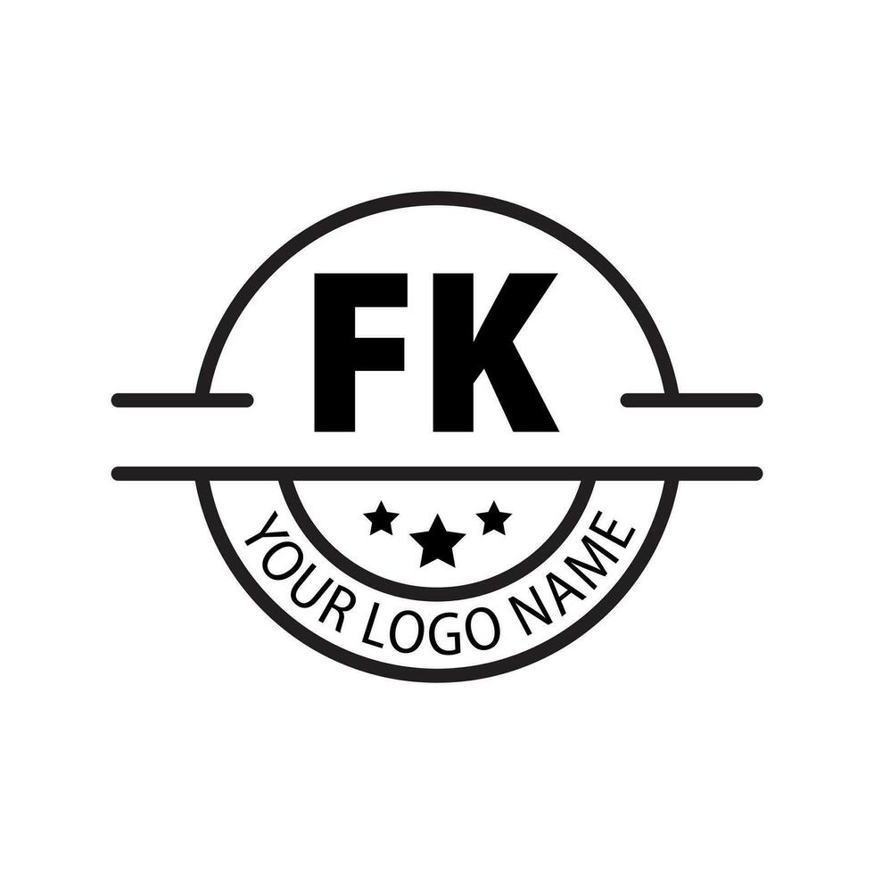 brev fk logotyp. f k. fk logotyp design vektor illustration för kreativ företag, företag, industri. proffs vektor