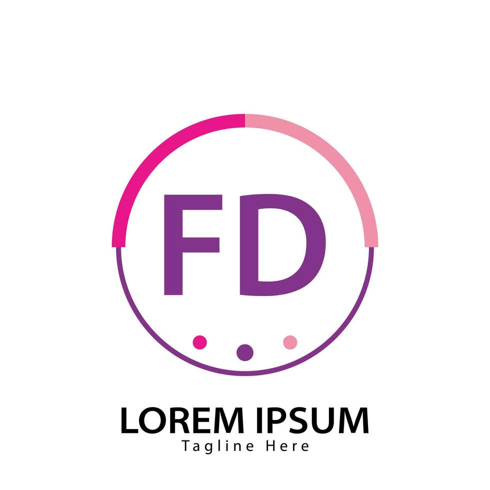 Brief fd Logo. f d. fd Logo Design Vektor Illustration zum kreativ Unternehmen, Geschäft, Industrie. Profi Vektor