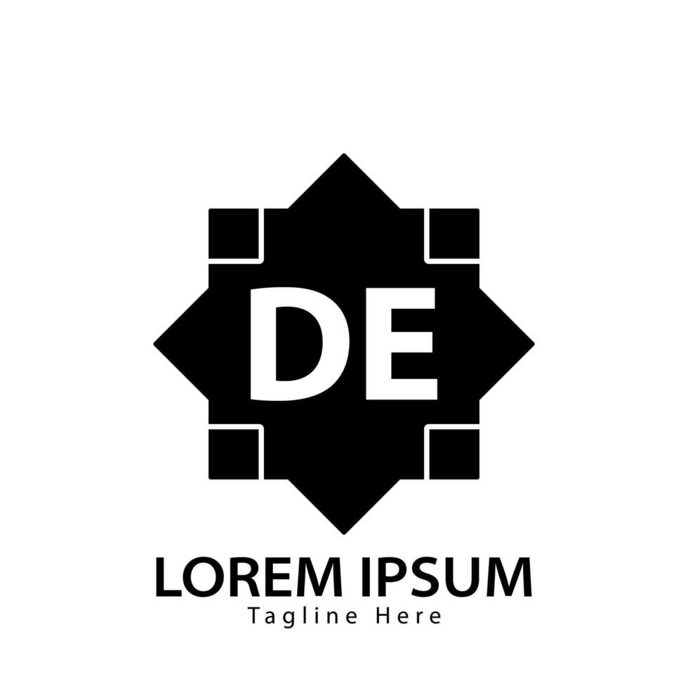 brev de logotyp. d e. de logotyp design vektor illustration för kreativ företag, företag, industri. proffs vektor