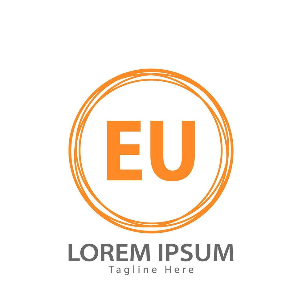 Brief EU Logo. e u. EU Logo Design Vektor Illustration zum kreativ Unternehmen, Geschäft, Industrie. Profi Vektor