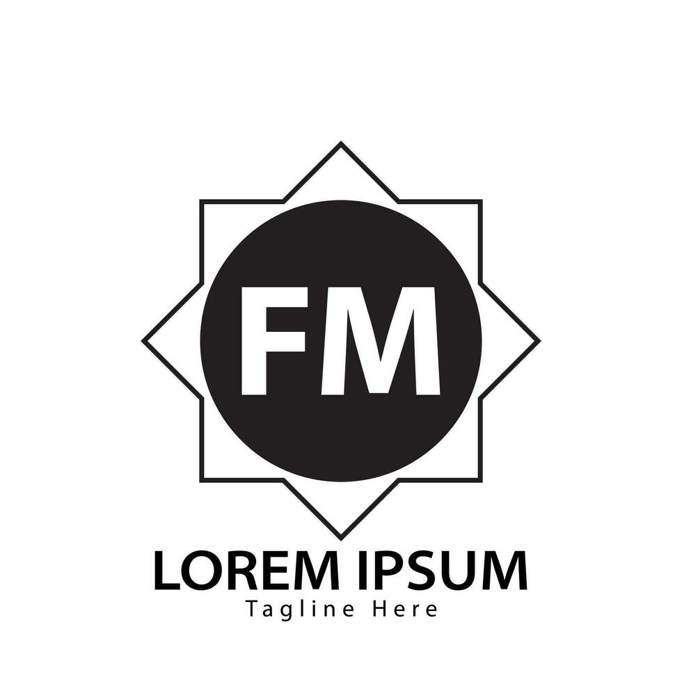 brev fm logotyp. f m. fm logotyp design vektor illustration för kreativ företag, företag, industri. proffs vektor