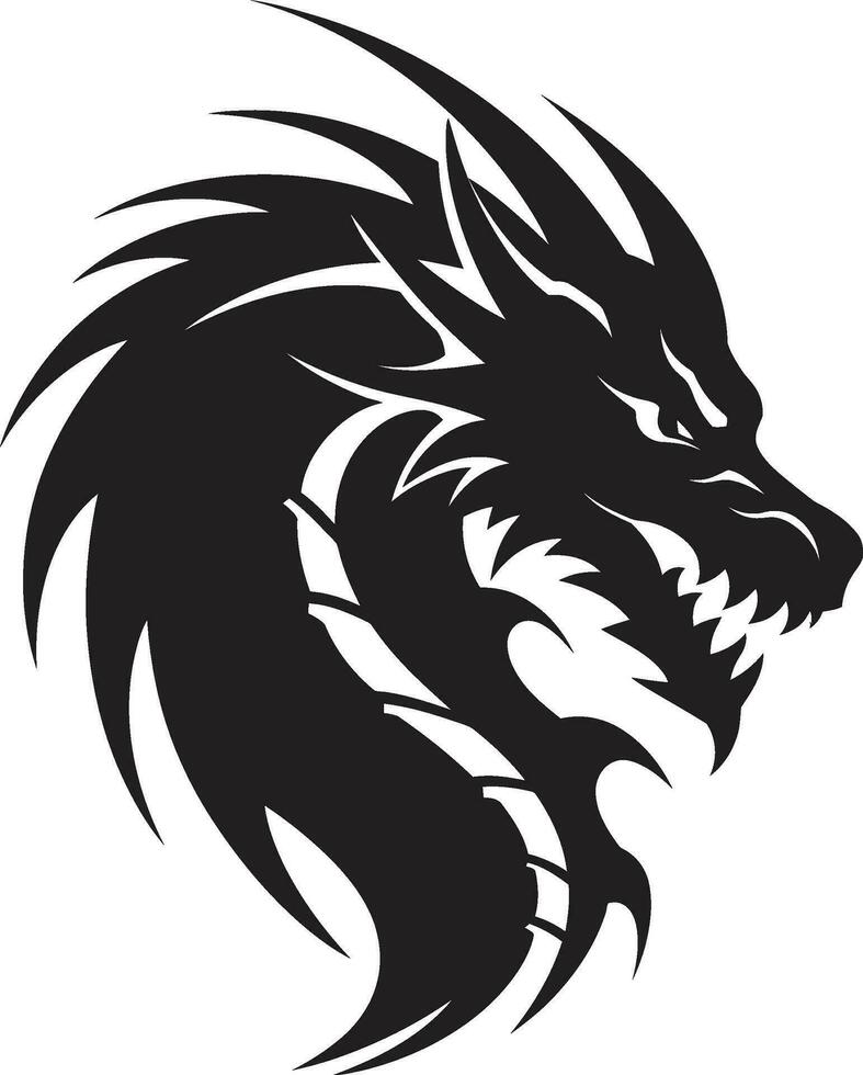 monströs Ruhm schwarz Vektor Drachen feurig Flair Flügel von Dunkelheit monochromatisch Vektor Drachen entfesselt