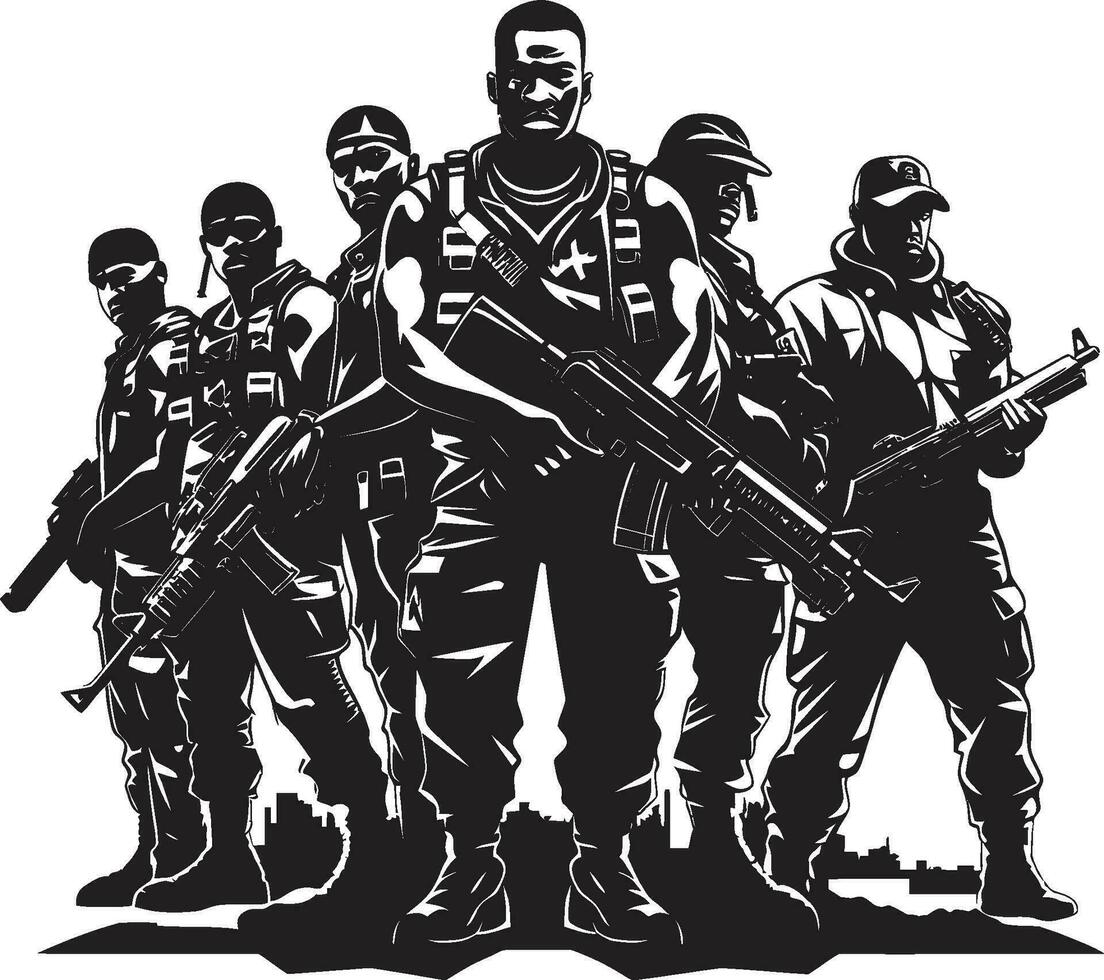 Tapferkeit Silhouette schwarz Vektor präsentieren das Wächter von Nacht belastbar Beschützer einfarbig Vektor Porträt von Leise Bürgerwehren