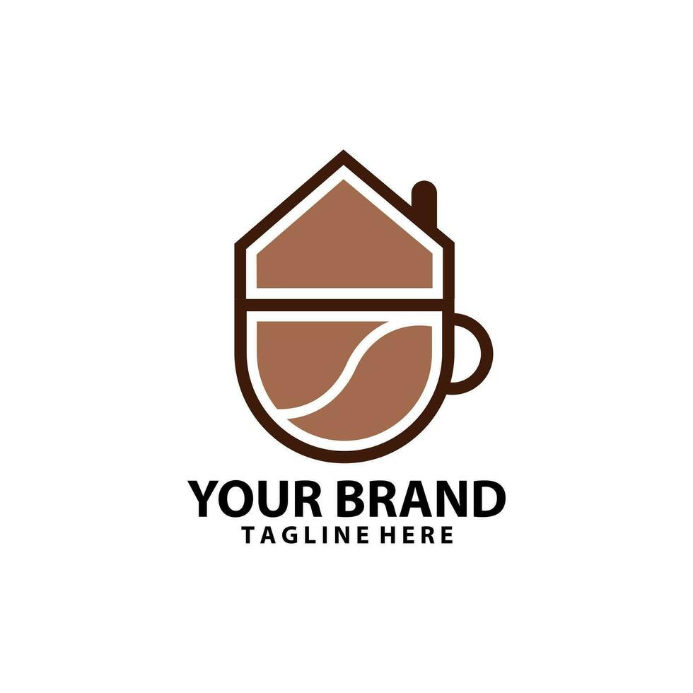 Zuhause Kaffee Konzept Cafe Logo Design Vektor