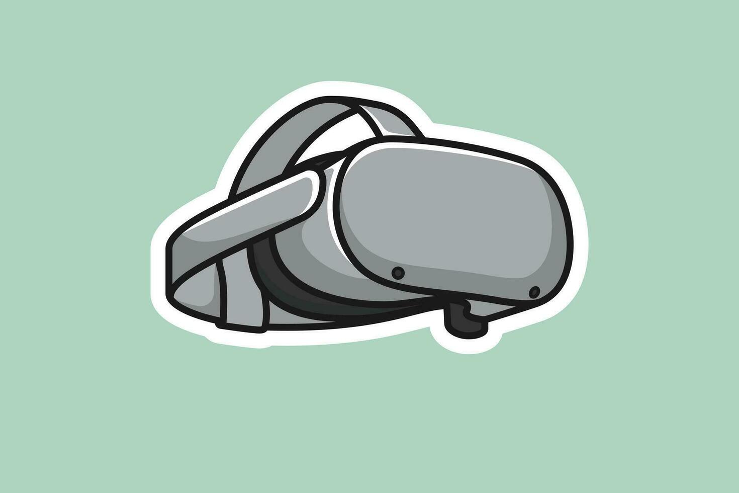virtuell verklighet headsetet glasögon klistermärke vektor illustration. teknologi objekt ikon begrepp. virtuell glasögon för smartphone klistermärke vektor design med skugga.