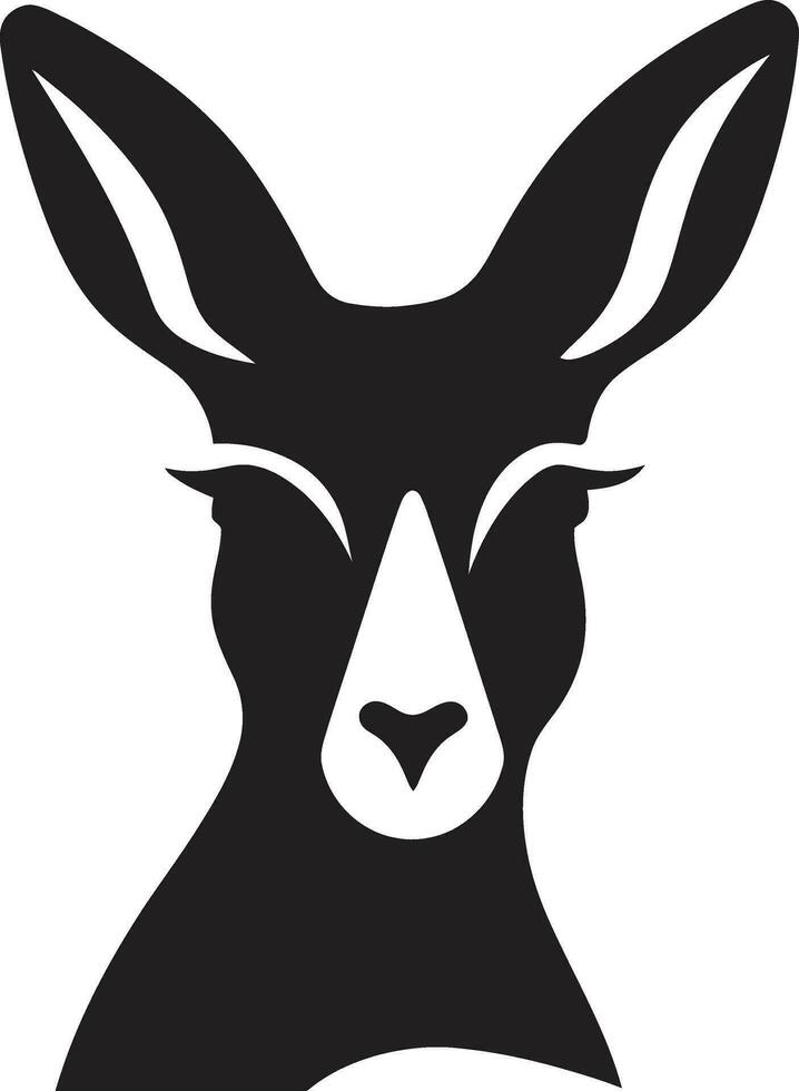 minimalistisch Känguru Silhouette elegant roo Emblem vektor