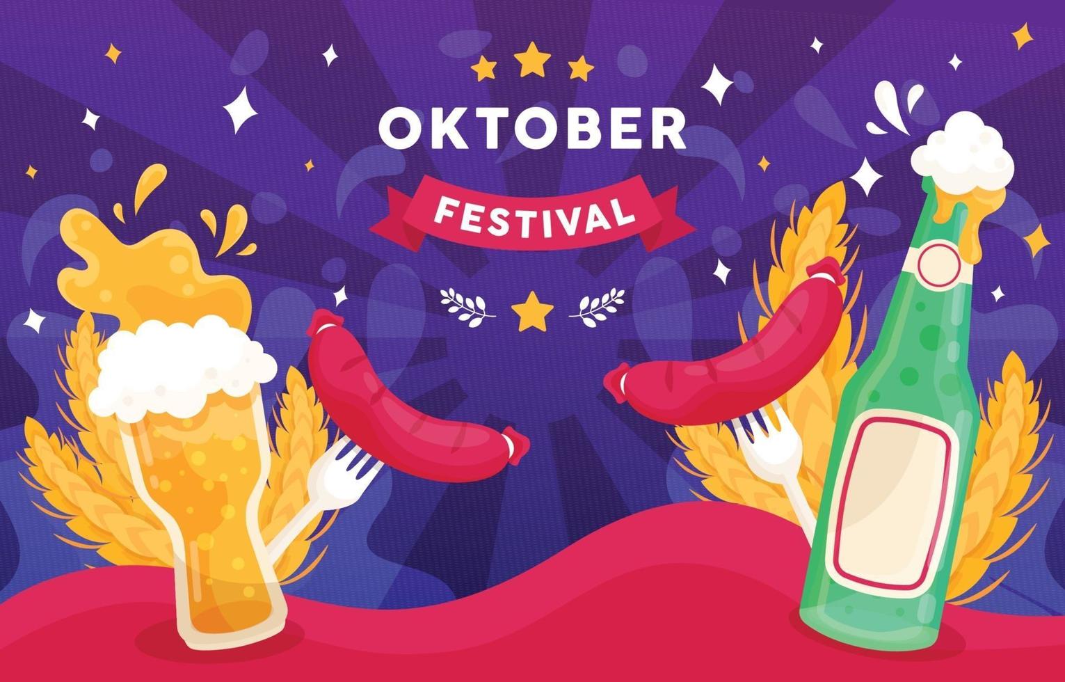 fira oktoberfestivalens bakgrund vektor