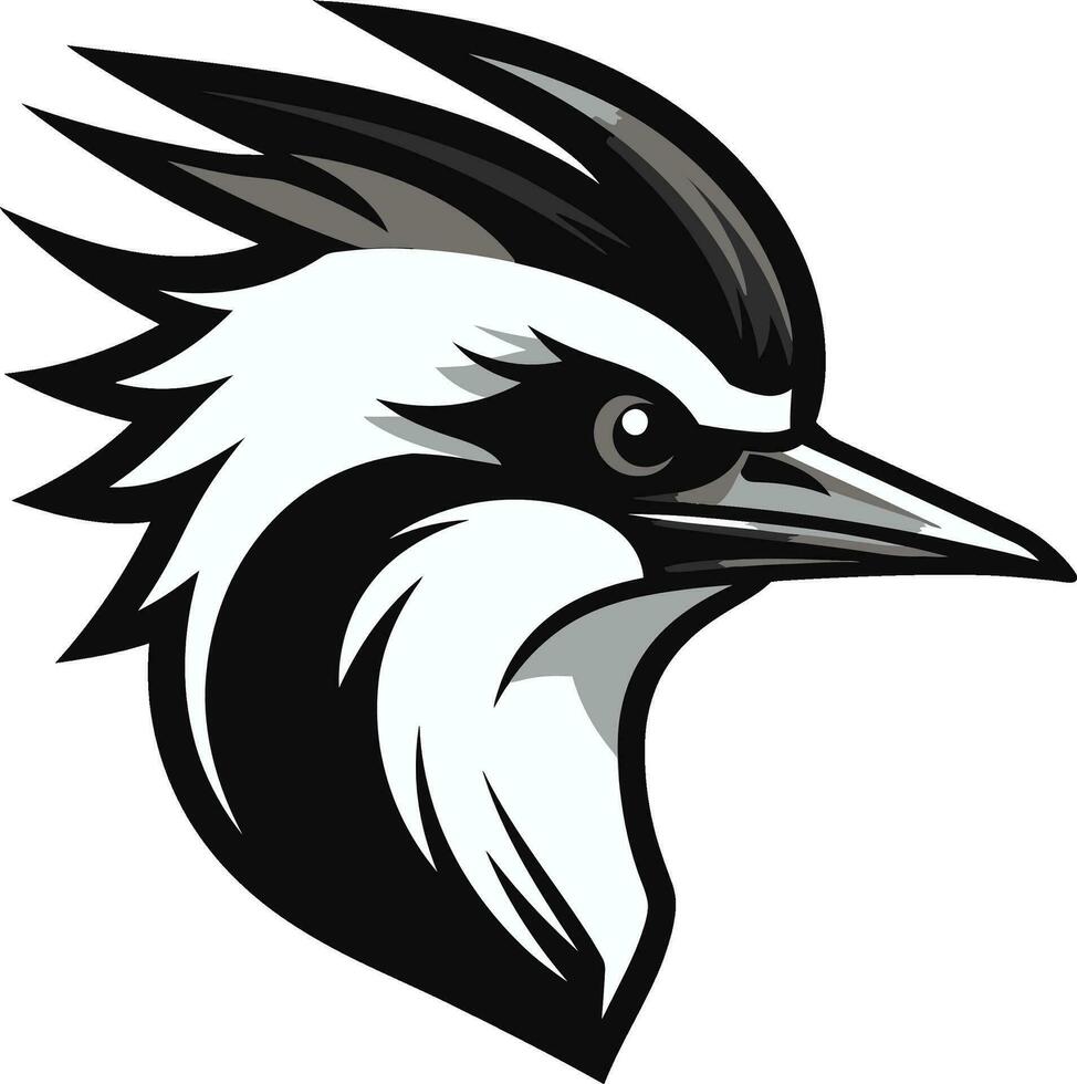 hackspett fågel logotyp design svart årgång svart hackspett fågel logotyp design retro vektor