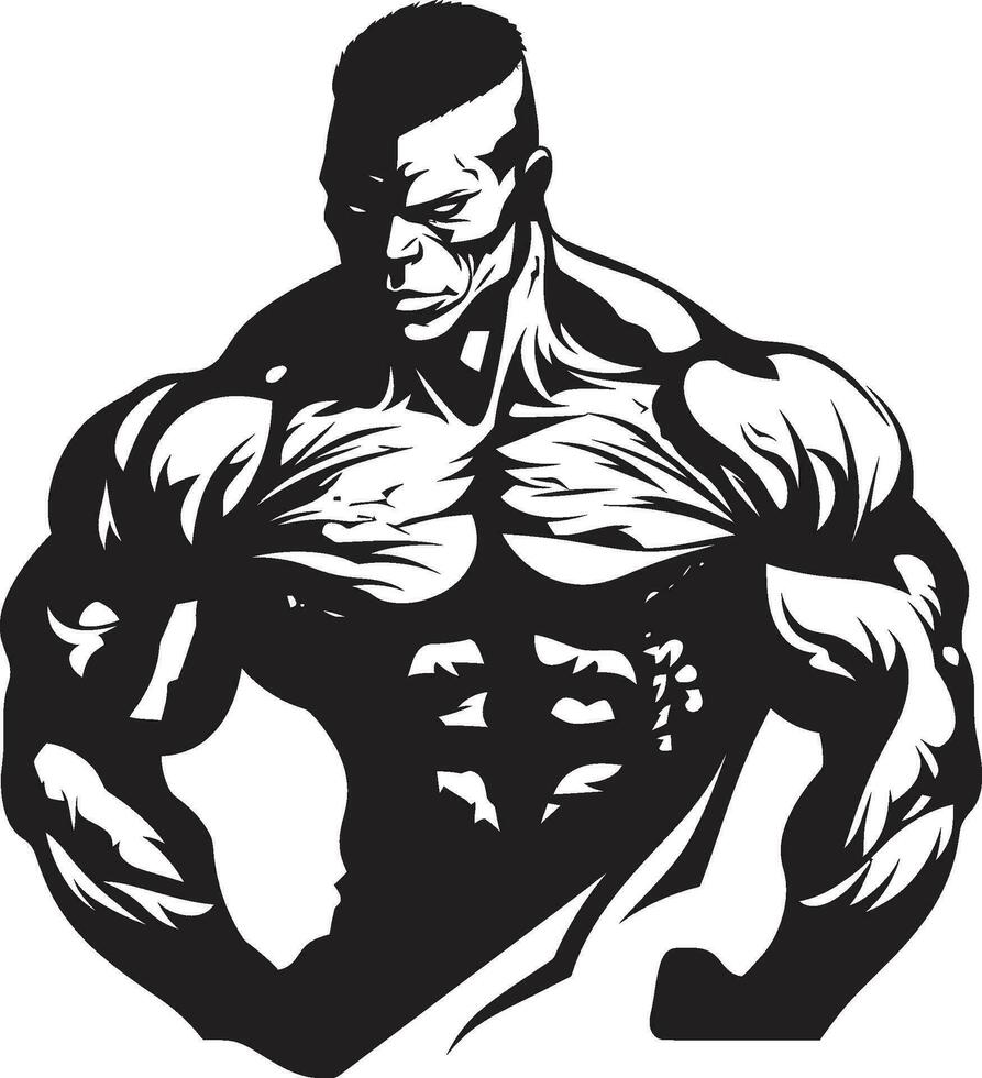 ewig Ausdauer Vektor Bodybuilder Silhouette dynamisch Dominanz schwarz Vektor Muskel Kunst