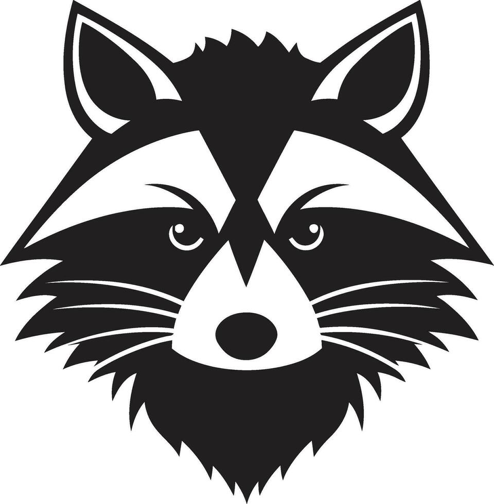 vig svart tvättbjörn emblem djärv tvättbjörn silhuett logotyp vektor