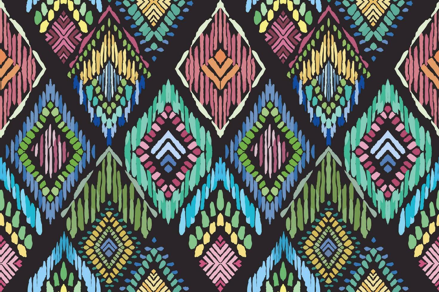 ikat paisley broderi på de tyg i Indonesien, Indien och asiatisk länder.geometriska etnisk orientalisk sömlös pattern.aztec stil. illustration.design för textur, tyg, kläder, inslagning, matta. vektor