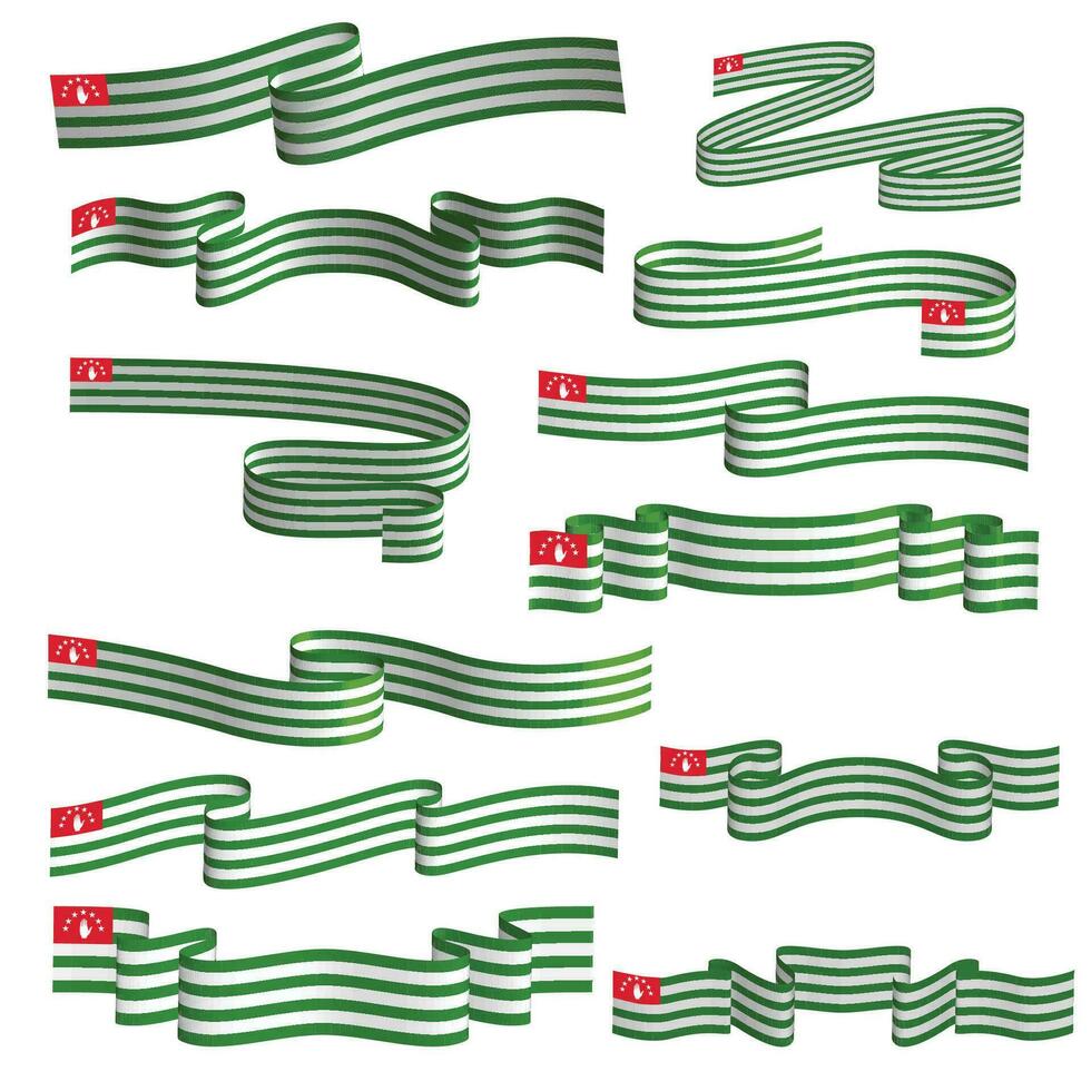 abkhazia flagga band vektor element bunt uppsättning
