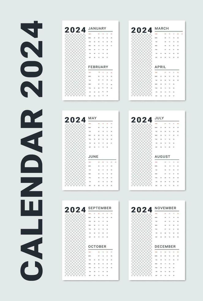 Vektor Kalender 2024 Design Ideen