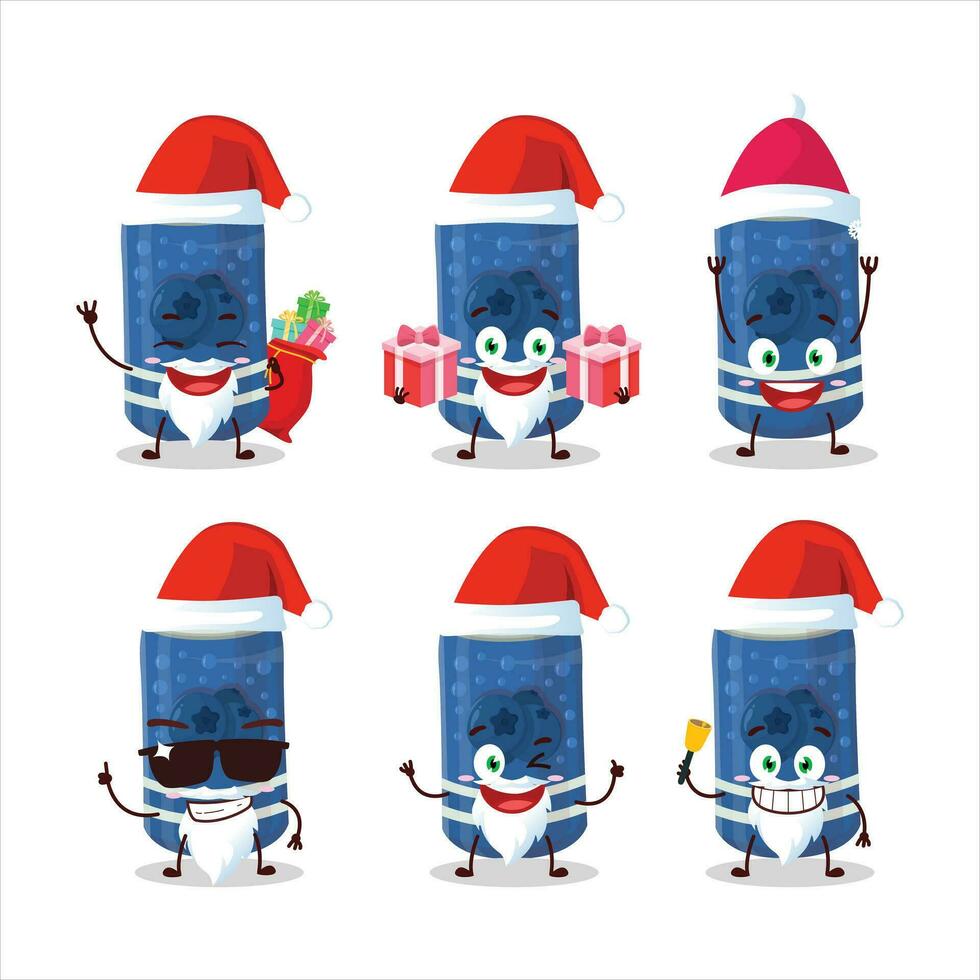 Santa claus Emoticons mit Beere Limonade können Karikatur Charakter vektor