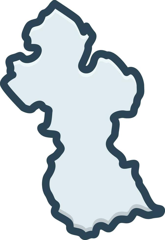Färg ikon för guyana vektor
