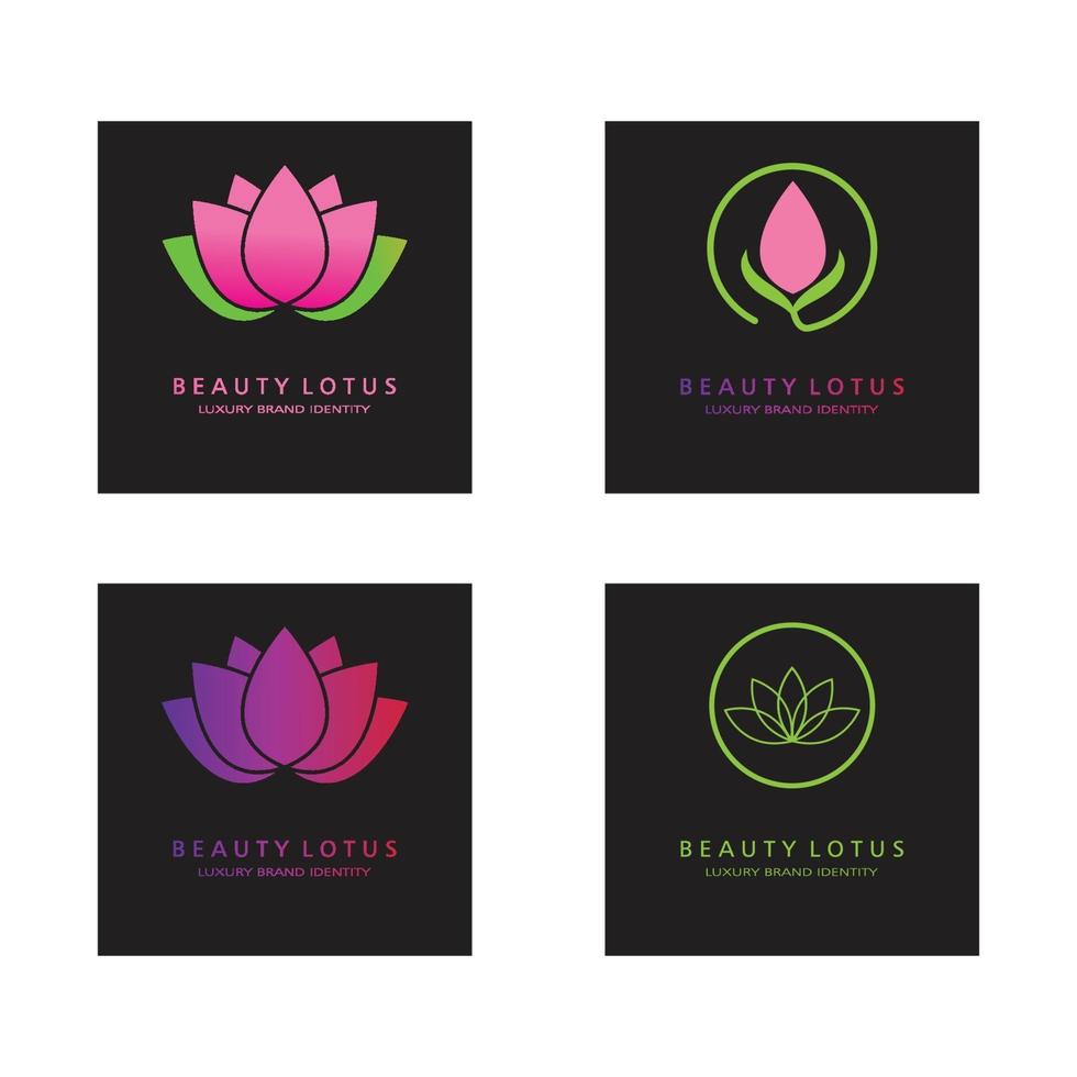 Schönheit Vektor Lotus Blumen Design Logo Vorlage Symbol