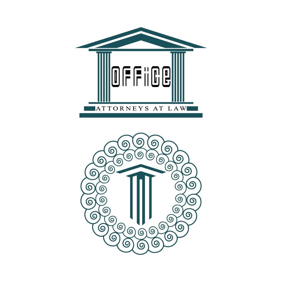 antike säulensäulen griechisches rom athen historisches gebäude logo vektor