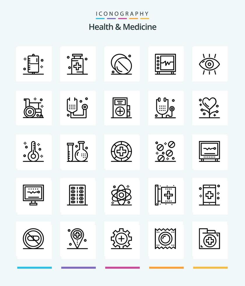 kreativ Gesundheit Medizin 25 Gliederung Symbol Pack eine solche wie Herz. schlagen. Krankenhaus. Medizin. Krankenhaus vektor