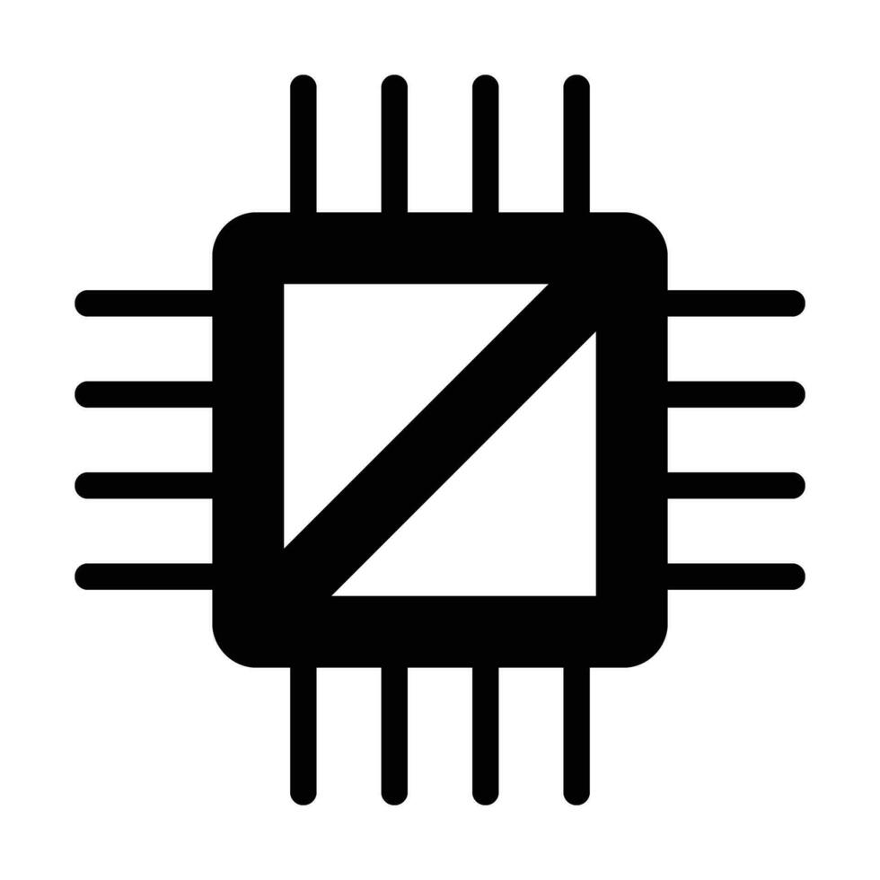 Computer Chip Vektor Glyphe Symbol zum persönlich und kommerziell verwenden.