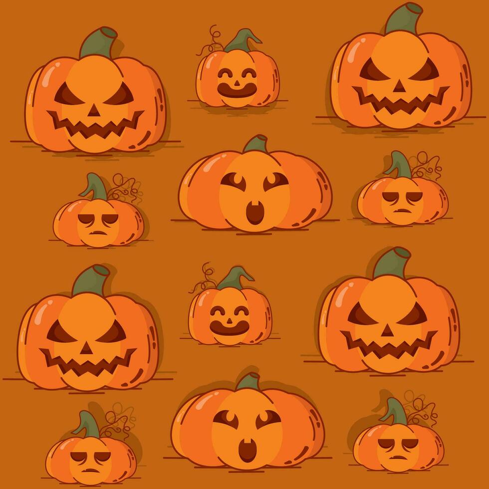 halloween pumpa mönster bakgrund vektor illustration