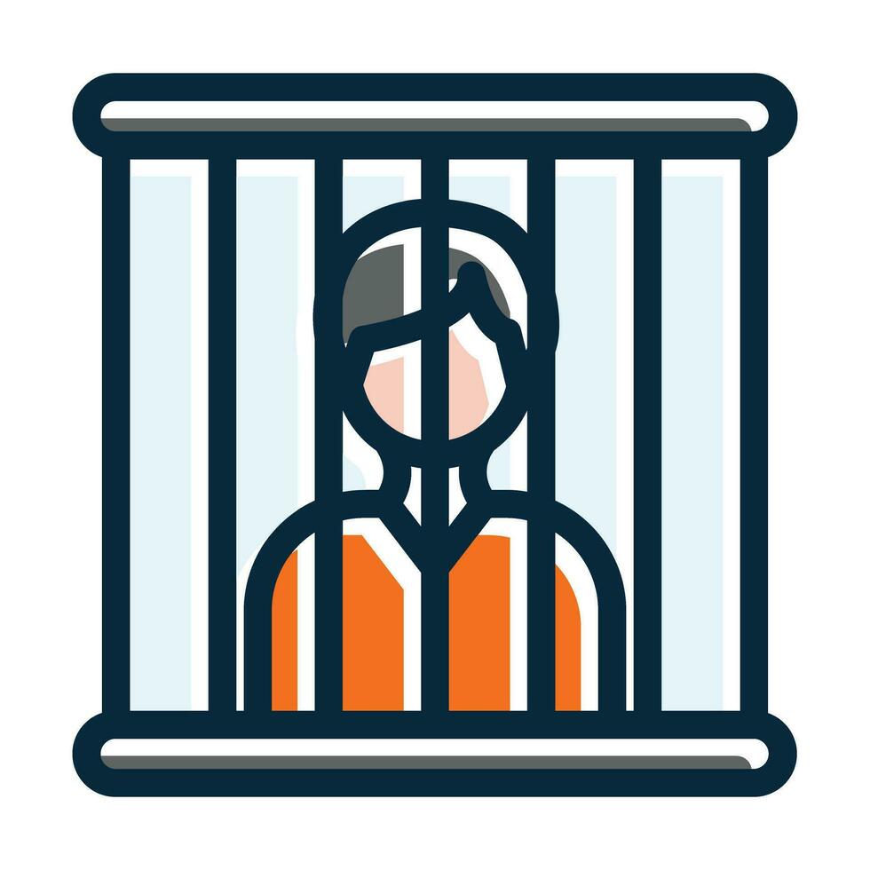 fängelse vektor tjock linje fylld mörk färger ikoner för personlig och kommersiell använda sig av.