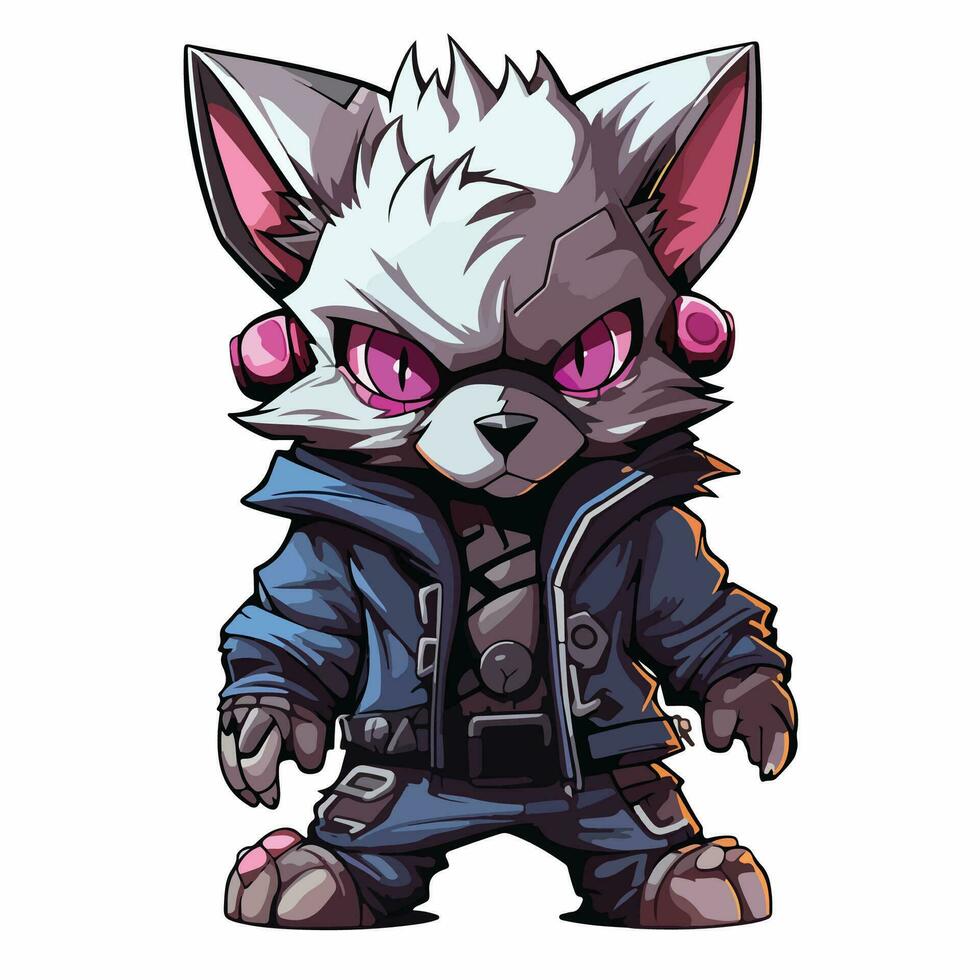 Cyberpunk Maskottchen Vektor